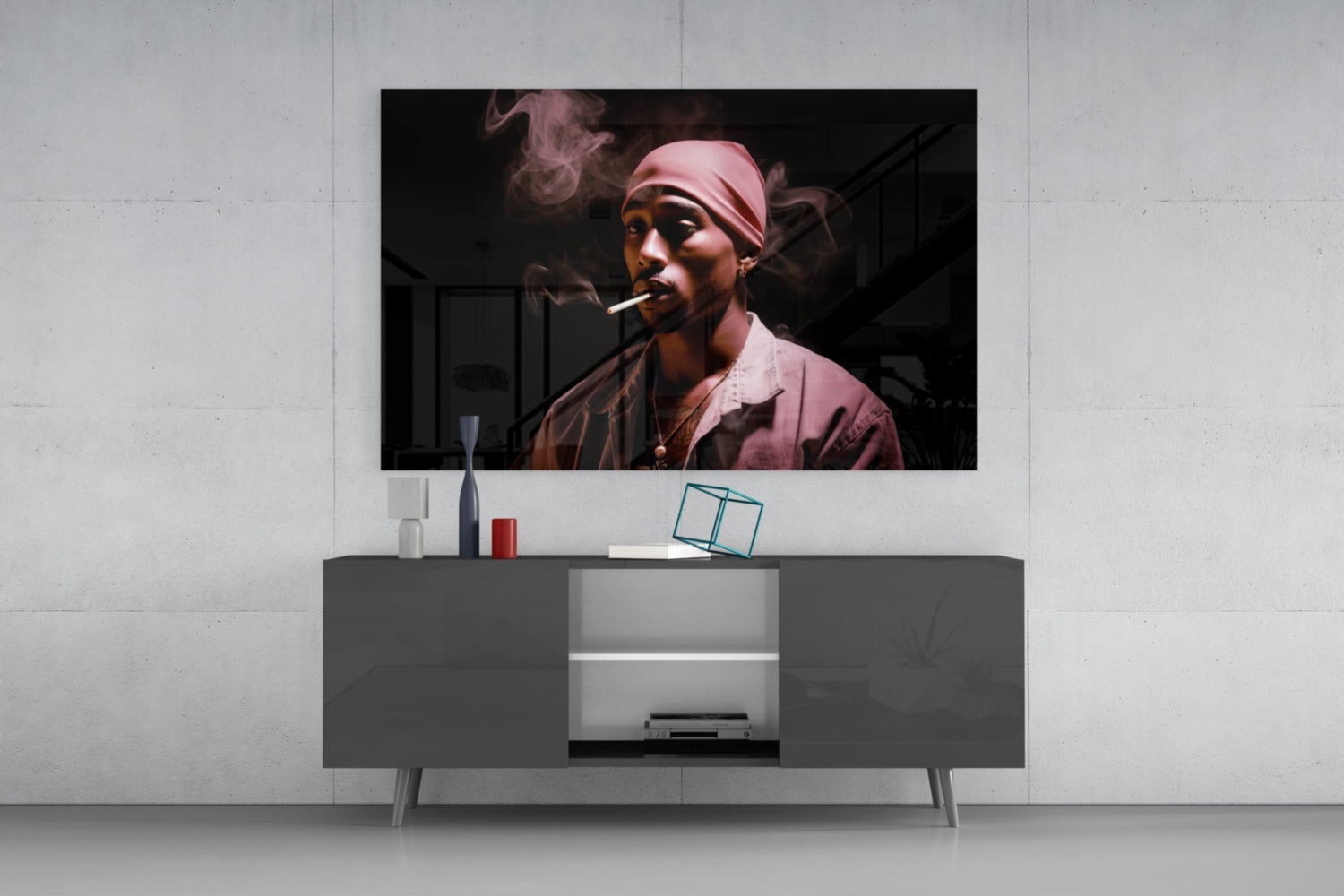 Tupac Glass Wall Art || Designer Collection.