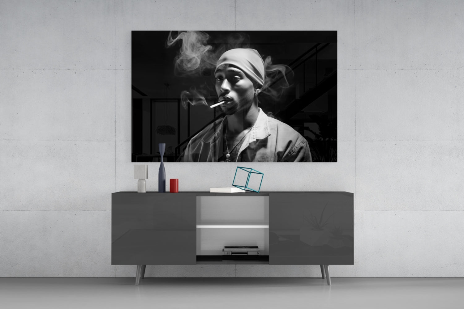Tupac Glass Wall Art || Designer Collection.