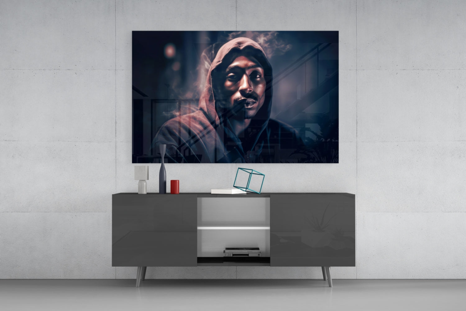 Tupac Glass Wall Art || Designer Collection.