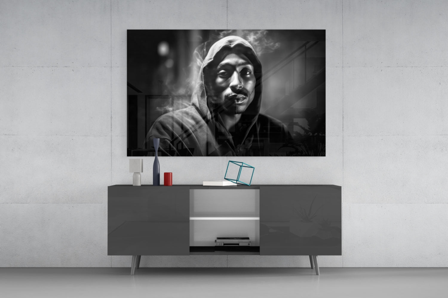 Tupac Glass Wall Art || Designer Collection.