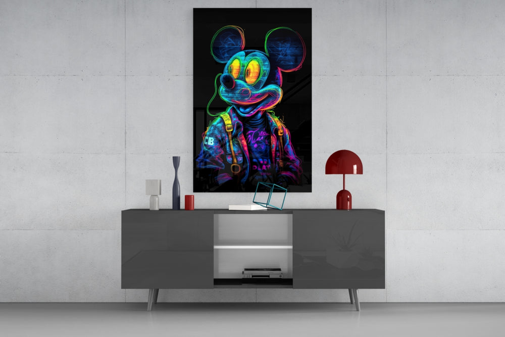 Neon Mouse panel catching lamp light to reveal its cinematic glow