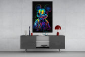 Neon Mouse panel catching lamp light to reveal its cinematic glow