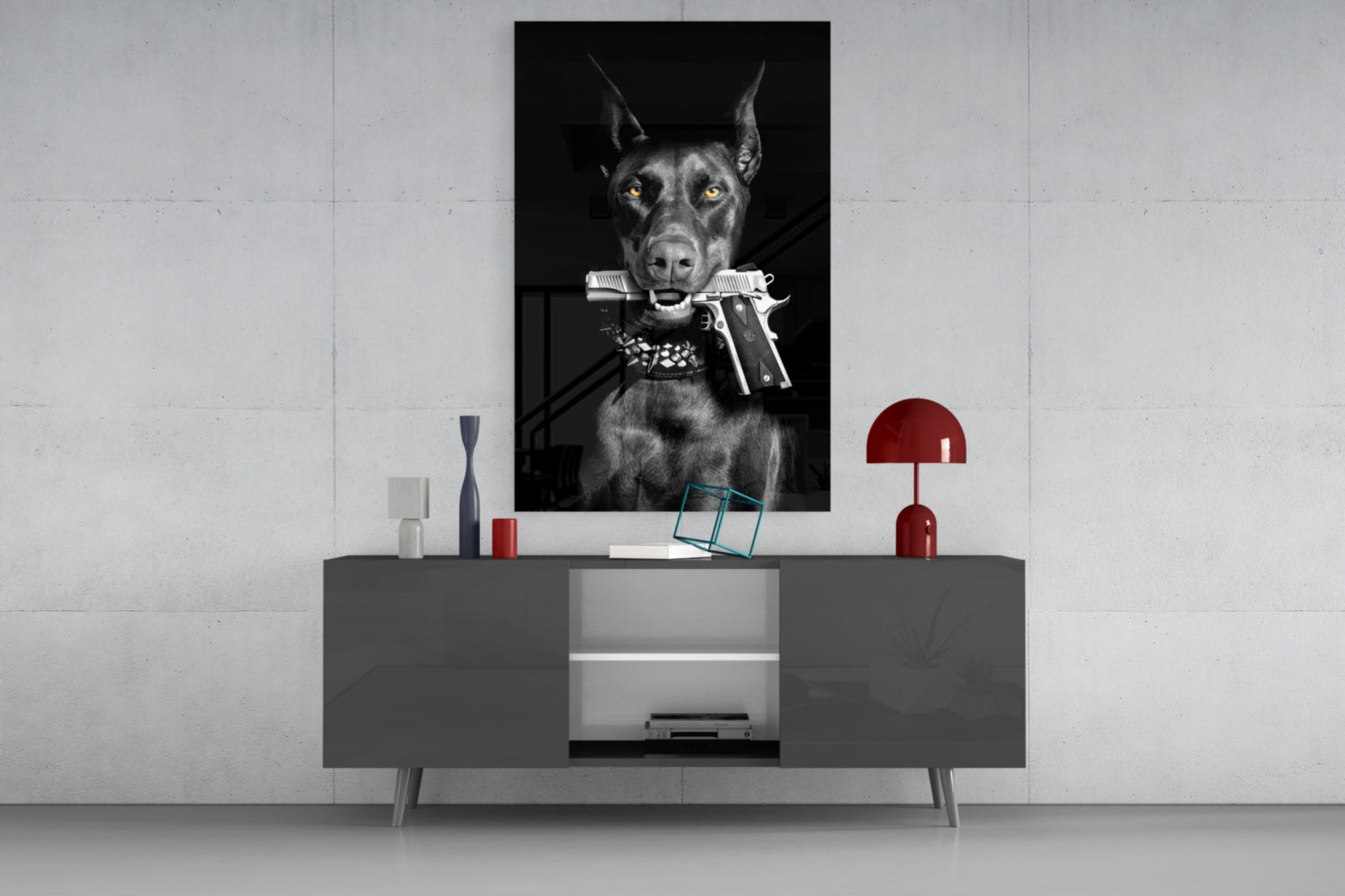 Gun Dog  Glass Wall Art || Designer Collection.