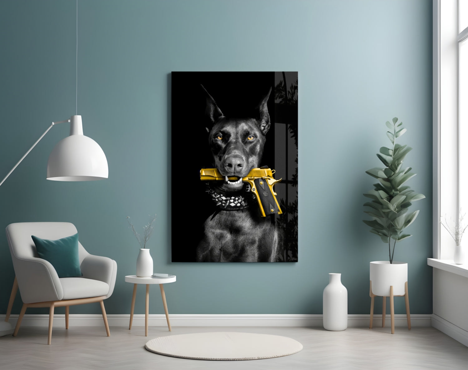 Gun Dog  Glass Wall Art || Designer Collection.