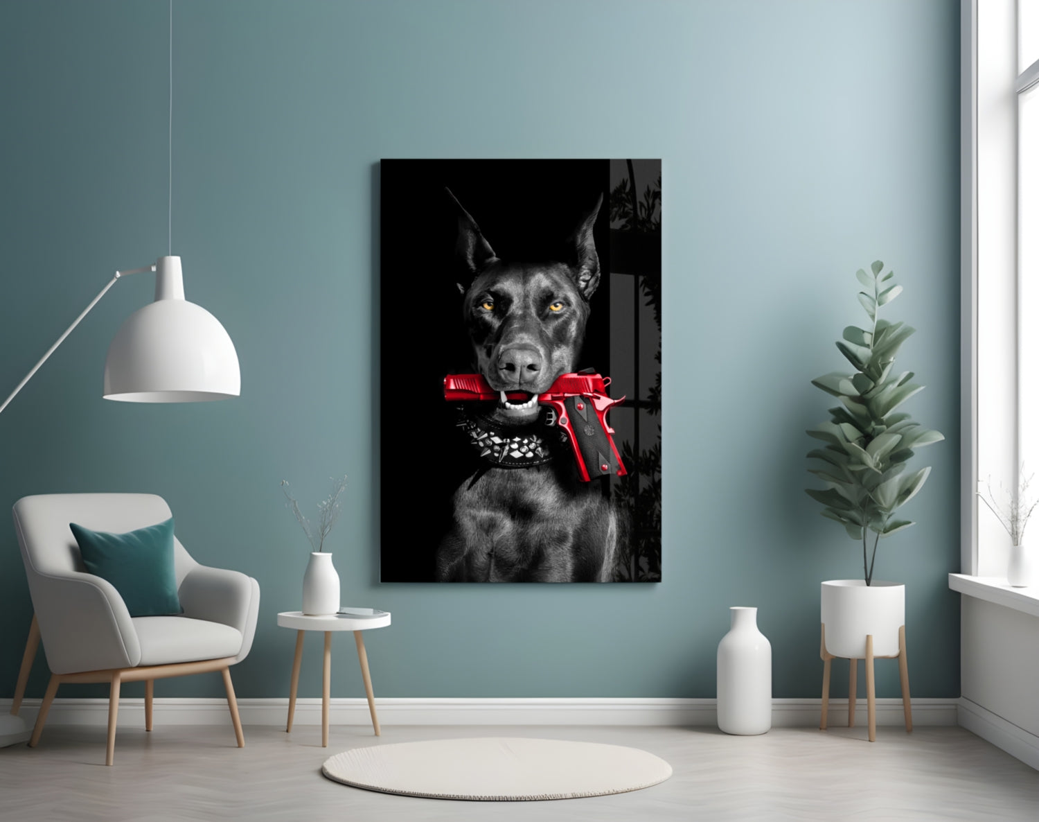 Gun Dog  Glass Wall Art || Designer Collection.