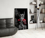 Gun Dog glass print enhancing a den with statement firepower