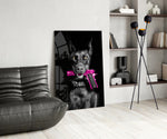 Gun Dog glass print enhancing a den with statement firepower