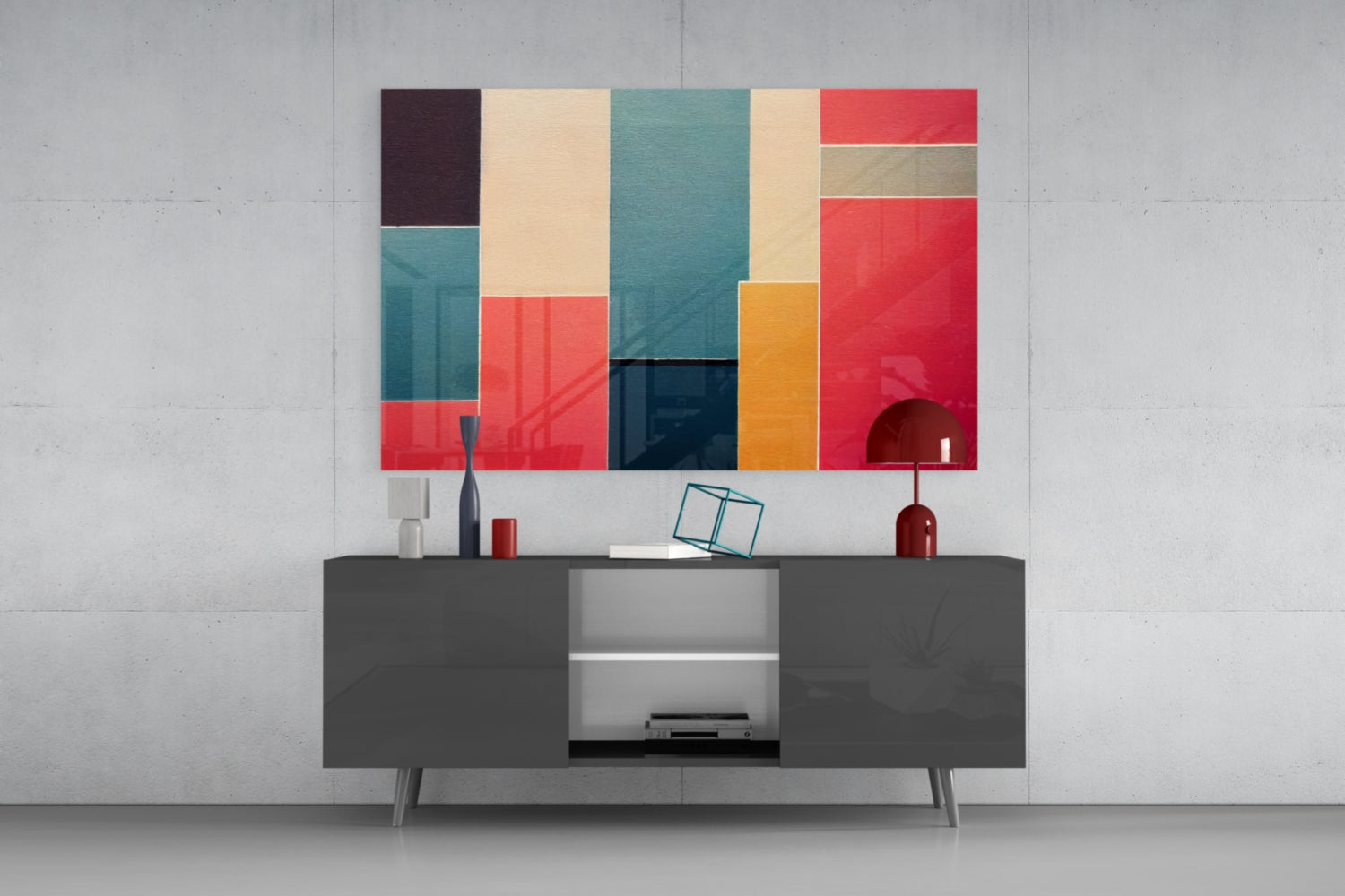 Rectangles  Glass Wall Art|| Designer's Collection.