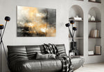 Abstract panel adding editorial flair to a hallway