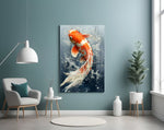 Angelfish panel adding editorial flair to a hallway