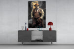 Bulldog in a Suit Glass Wall Art|| Designer's Collection.