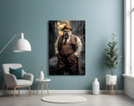 Bulldog in a Suit panel adding editorial drama to a hallway