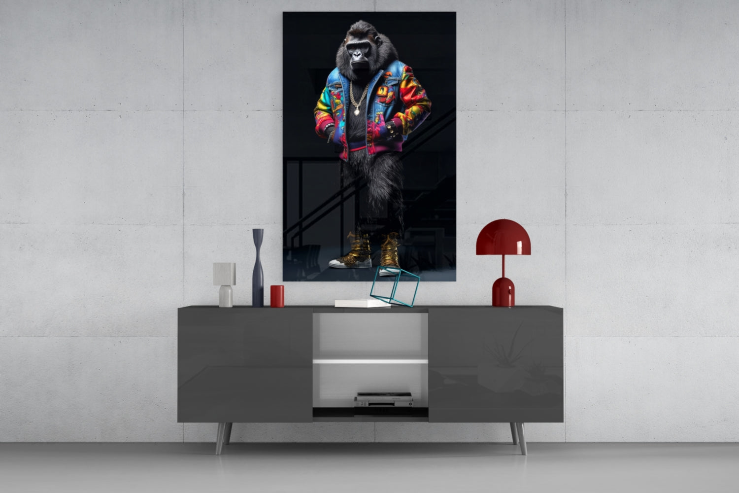 Gorilla Bro Glass Wall Art|| Designer's Collection.