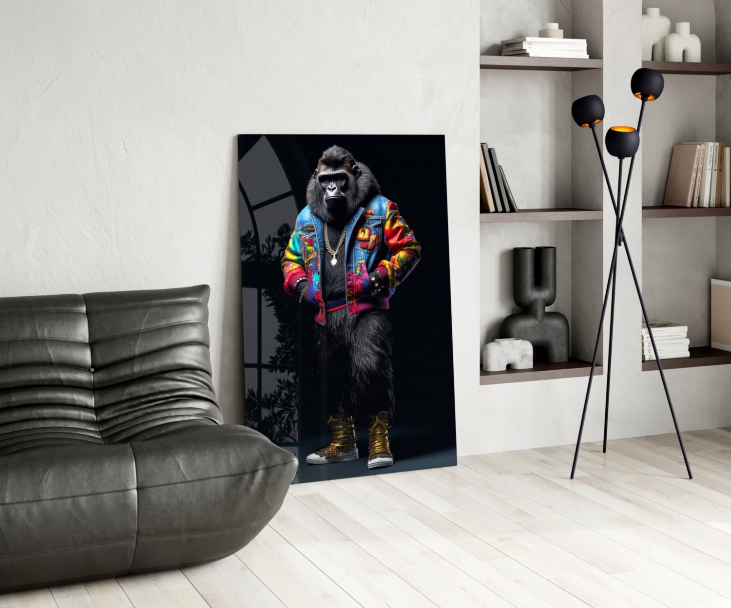 Gorilla Bro Glass Wall Art|| Designer's Collection.