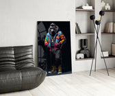 Gorilla Bro glass print enhancing a den with streetwear firepower