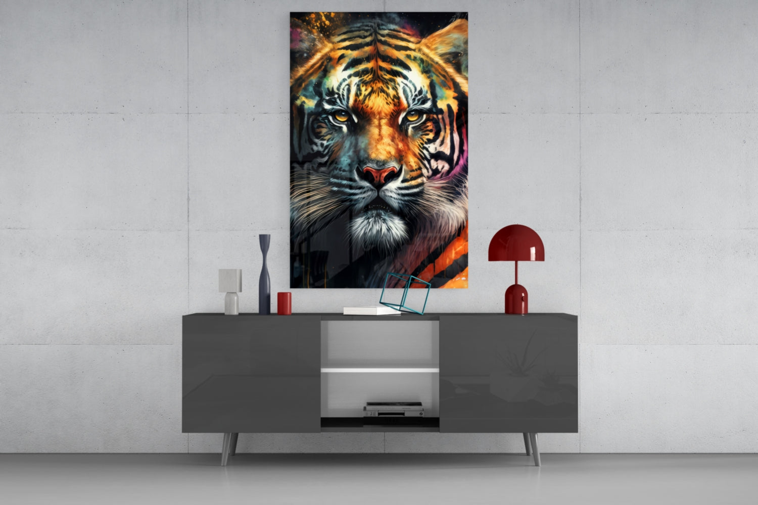 Face of the Tiger Glass Wall Art|| Designer's Collection.