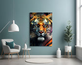 Face of the Tiger panel adding editorial drama to a hallway