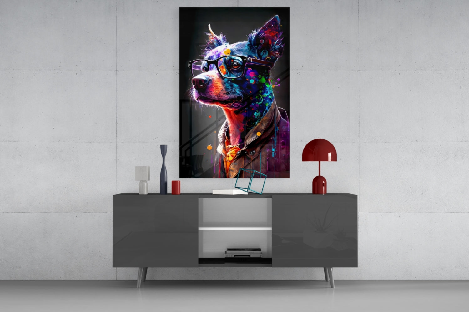 Dog Vogue Glass Wall Art|| Designer's Collection.