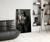 Mr Inspector glass print enhancing a den with quirky firepower