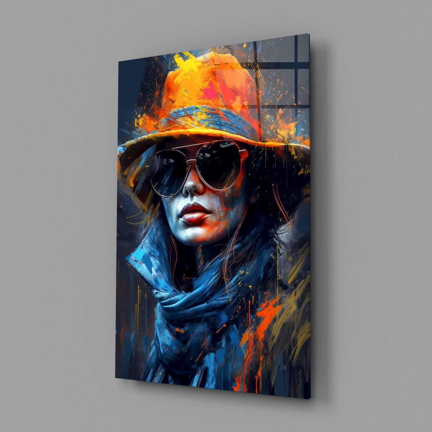 Hat Glass Wall Art|| Designer's Collection.
