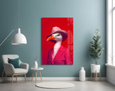 Bird Vogue panel adding editorial flair to a hallway