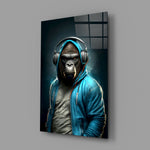 Animal Vogue close-up showing cyan hoodie and silver headphones