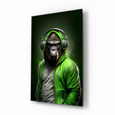 Streetwear-portrait panel bringing lime glow to a teen den