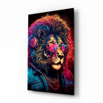 Pop-graffiti panel bringing electric glow to a teen den