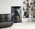 Retired Elephant glass print enhancing a den with quirky firepower