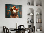 But Not Happy glass print enhancing a foyer with quirky firepower