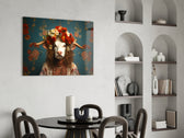 But Not Happy glass print enhancing a foyer with quirky firepower