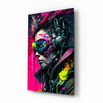 Cyberpunk-graffiti panel bringing electric glow to a teen den