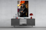 Java the Leopard Glass Wall Art || Designer's Collection.
