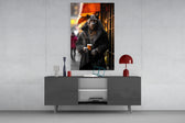 Java the Leopard Glass Wall Art || Designer's Collection.