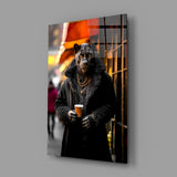 Java the Leopard Glass Wall Art || Designer's Collection.