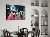 City Music glass print enhancing a foyer with quirky firepower