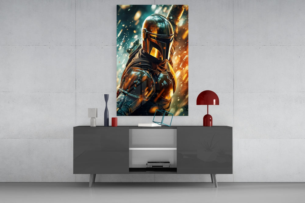 Mandalorian Glass Wall Art|| Designer's Collection.