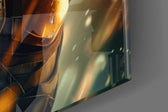 Mandalorian panel catching lamp light to reveal its cinematic glow