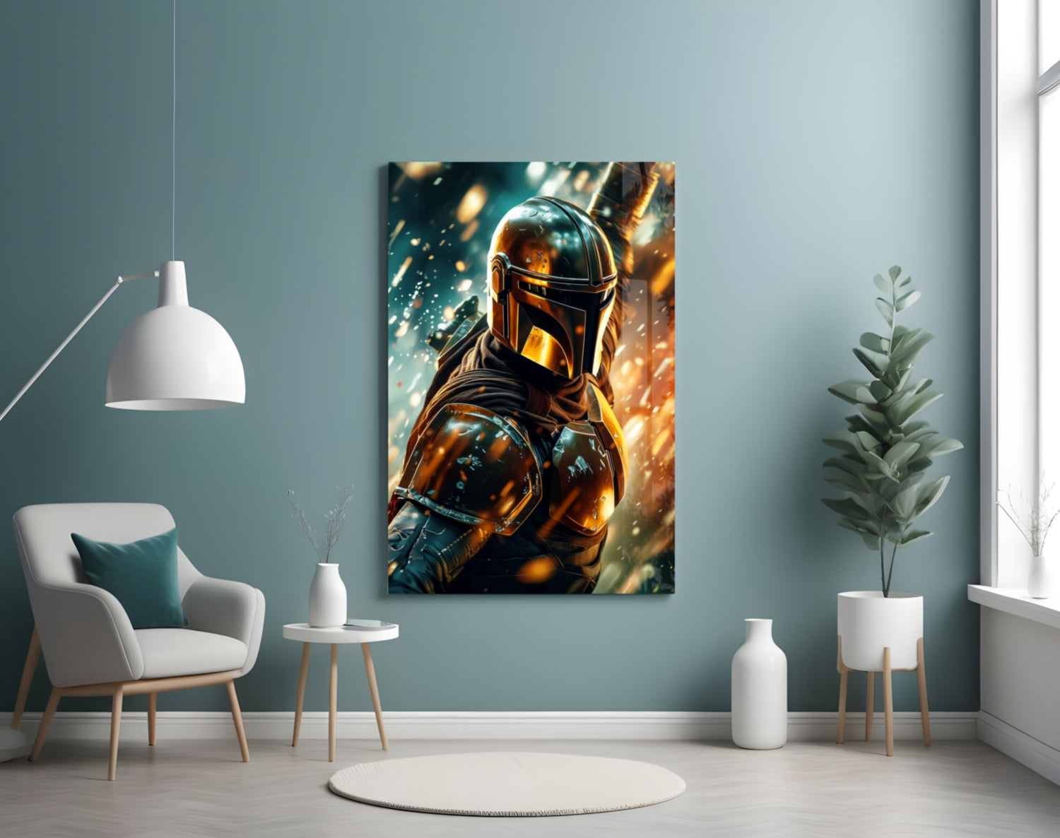 Mandalorian Glass Wall Art|| Designer's Collection.