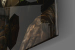 Gentleman panel catching lamp light to reveal its cinematic glow