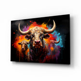 Pop-graffiti panel bringing electric glow to a loft
