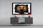 Bull Glass Wall Art|| Designer's Collection.