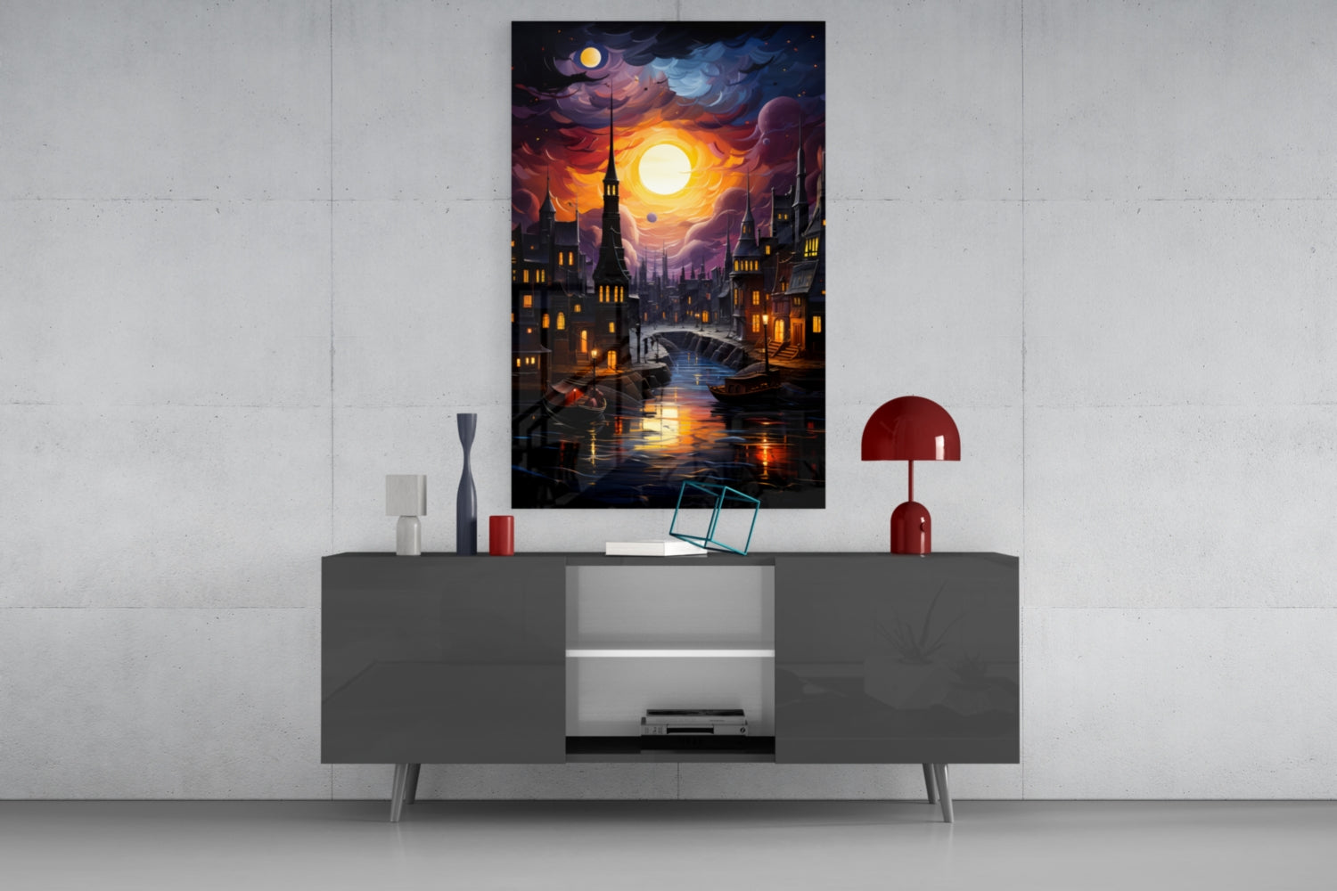 Moonlight Glass Wall Art|| Designer's Collection.