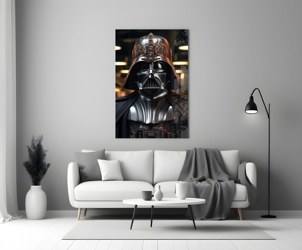 Darth Vader close-up showing copper-engraved crown plates
