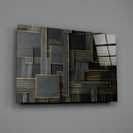 Rectangles close-up showing slate blocks and gold linework