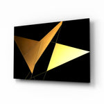 Modernist-graphic panel bringing refined glow to a study