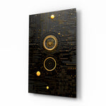 Art-deco-astronomy panel bringing cosmic glow to a library