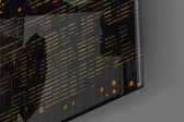 Ancient Sky panel catching lamp light to reveal its cinematic glow