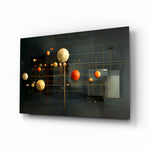 Art-deco-astronomy panel bringing cosmic glow to a library