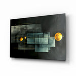 Art-deco-watercolor panel bringing cosmic glow to a study